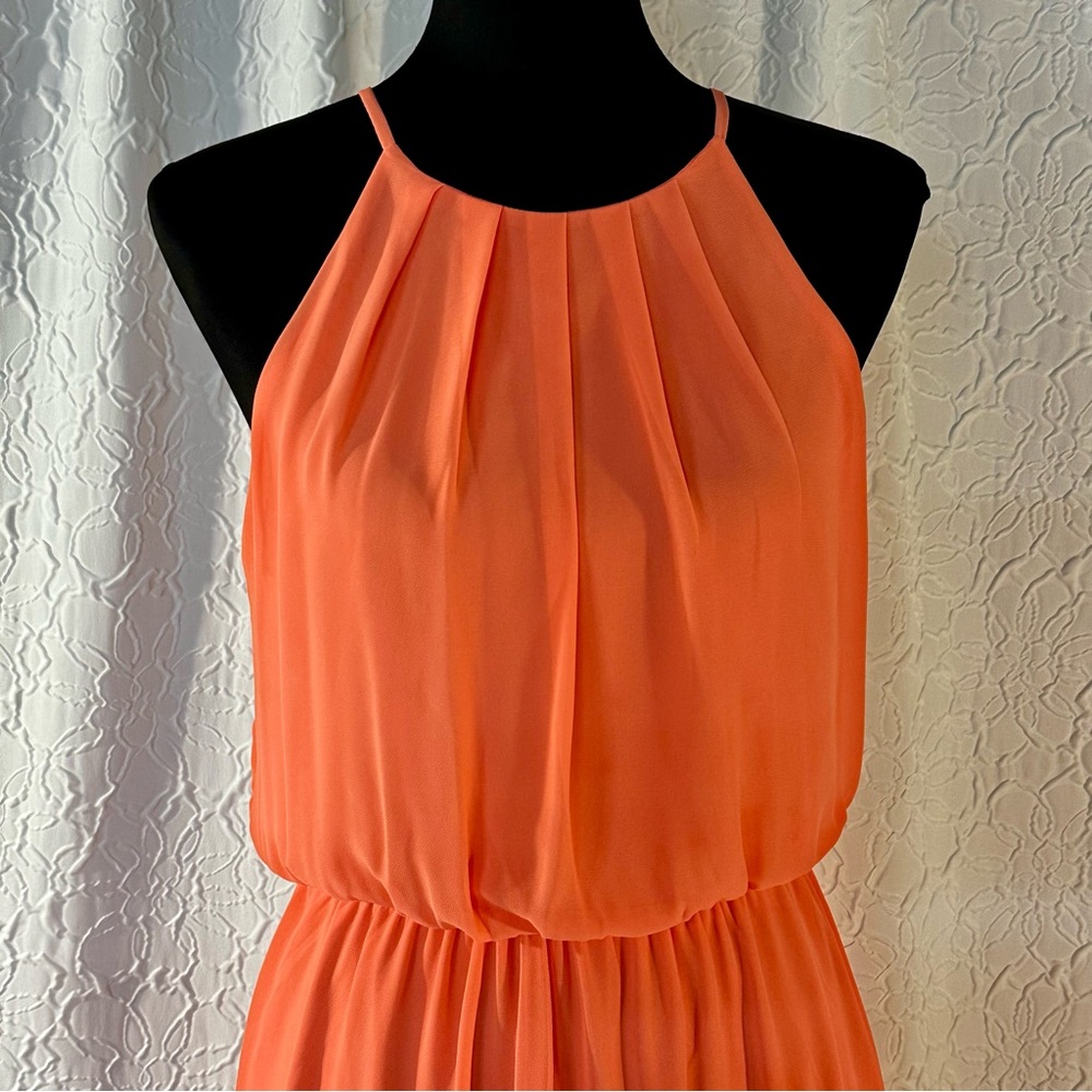 COPY - Lush Bright Orange Flowy Dress. NWT - Picture 2 of 8